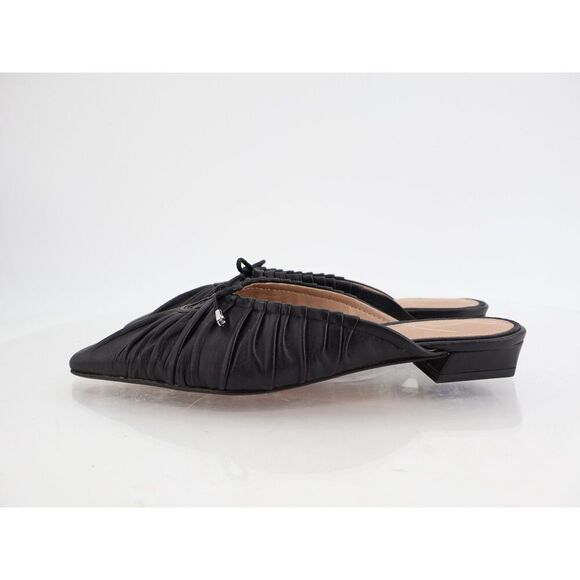 Sam Edelman Julia Pump Mule Size 7M Black Leather Ruched Pointed Flat - Picture 5 of 11